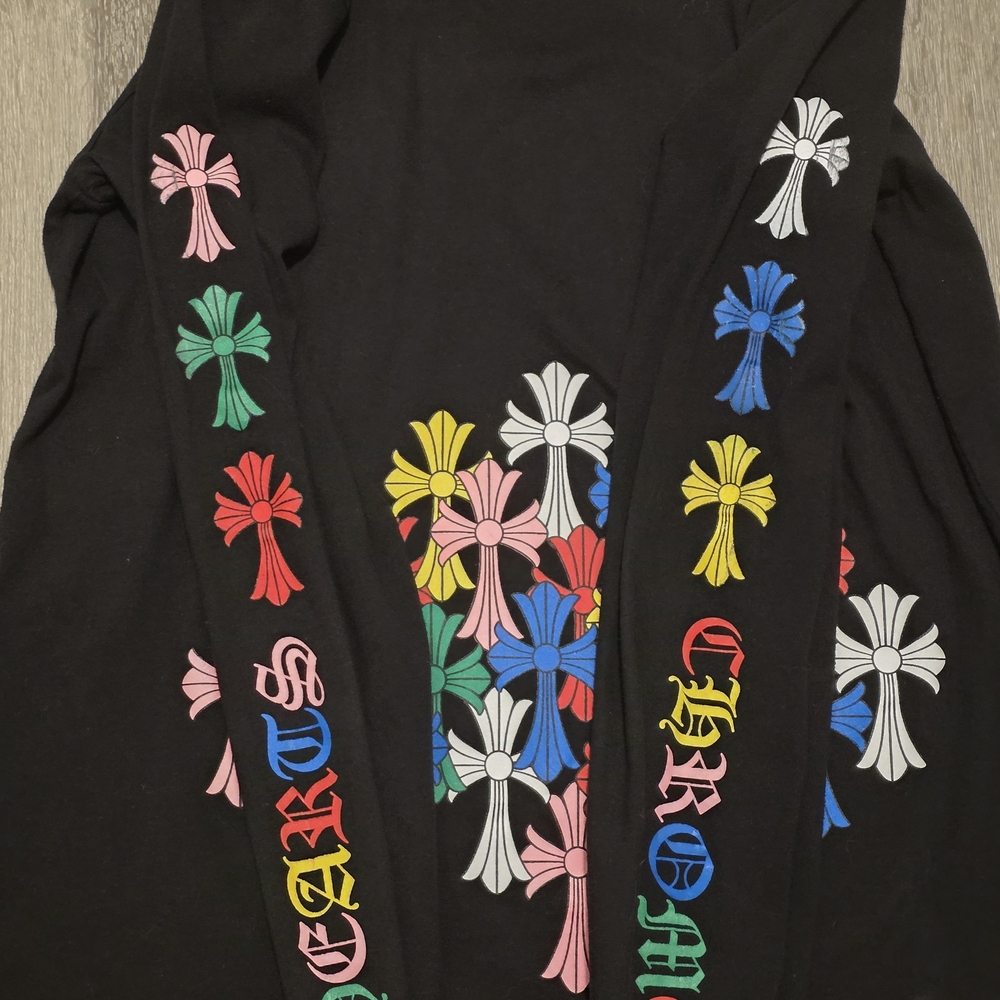 Chrome Hearts MultiColor Cross Cemetery Black Mens Large Longsleeve - Picture 6 of 9